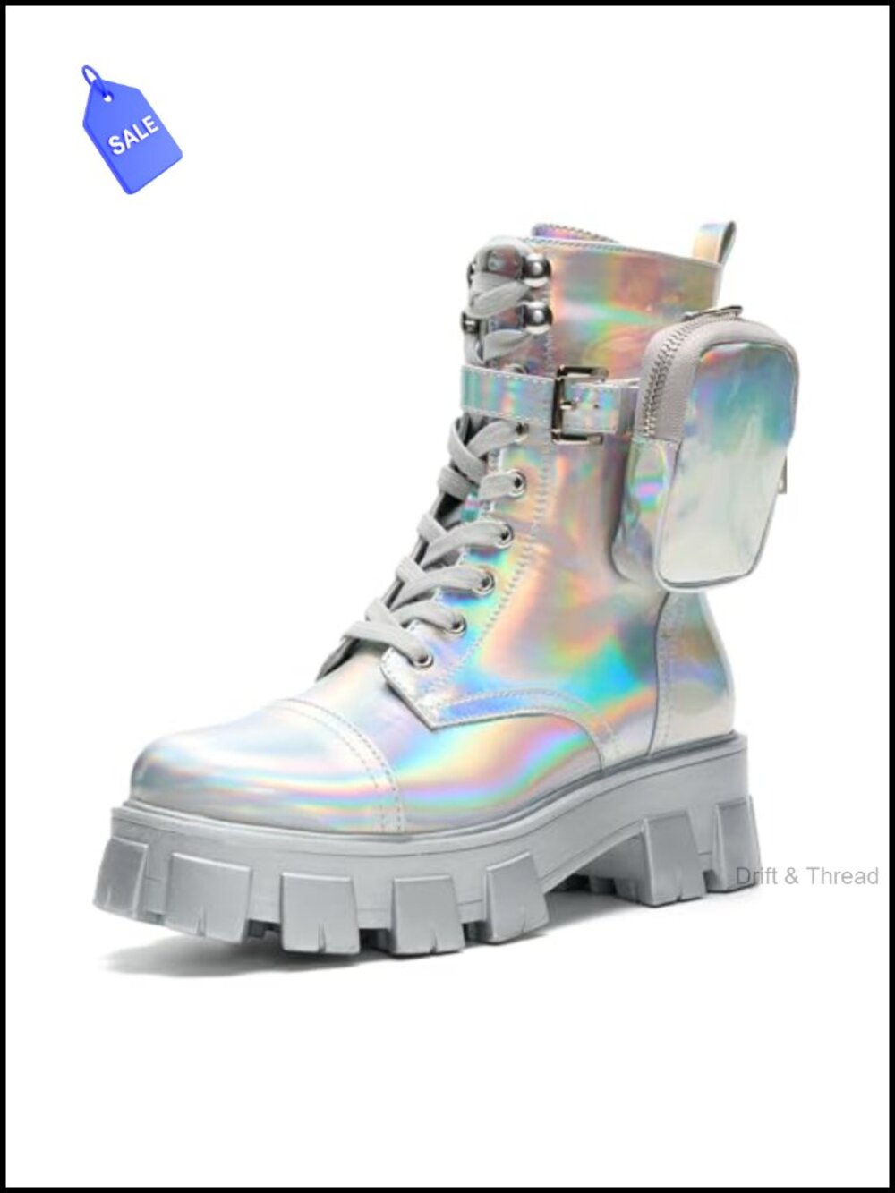 Women's Platform Combat Boots Lace Up Chunky Ankle Booties